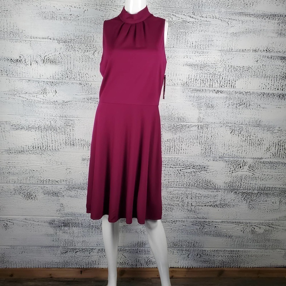 Antonio Melanie Mulberry High Neck Sleeveless Nanci Dress Size 10 New With Tag